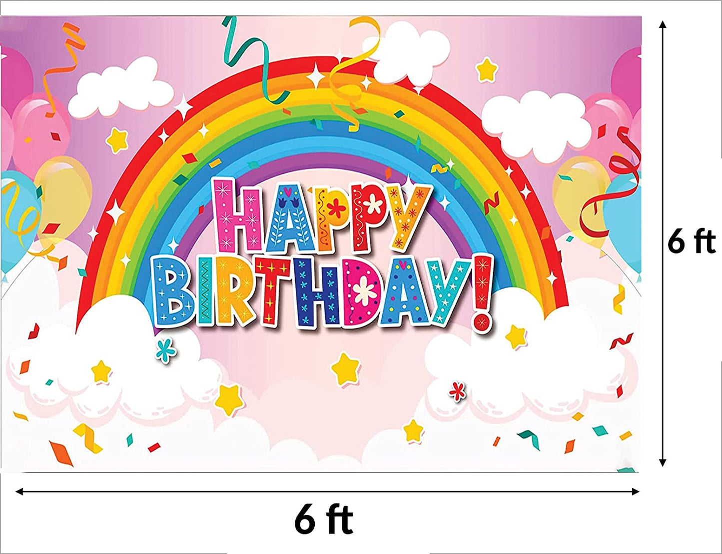 Rainbow Theme Birthday Party Backdrop