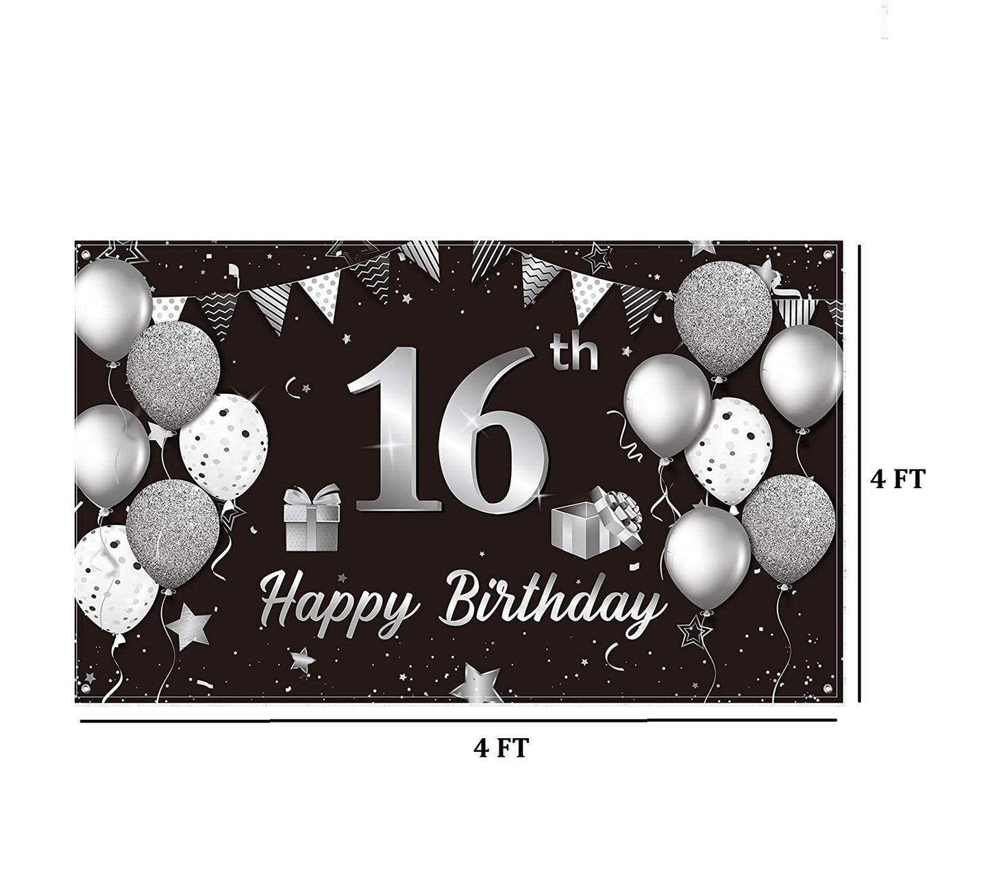 16th Birthday Party Backdrop