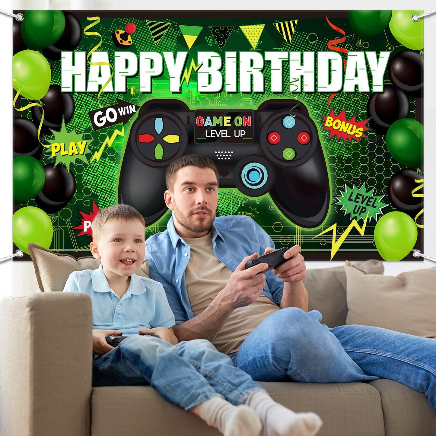 Gaming Theme Birthday Party Backdrop