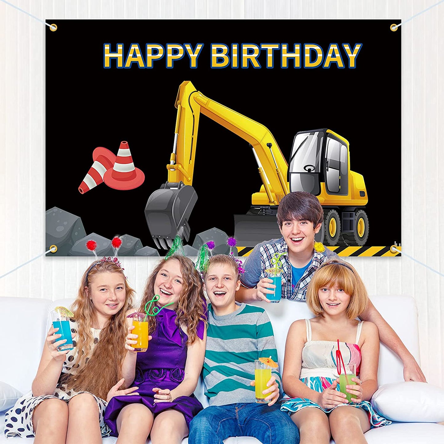 Construction Birthday Party Backdrop