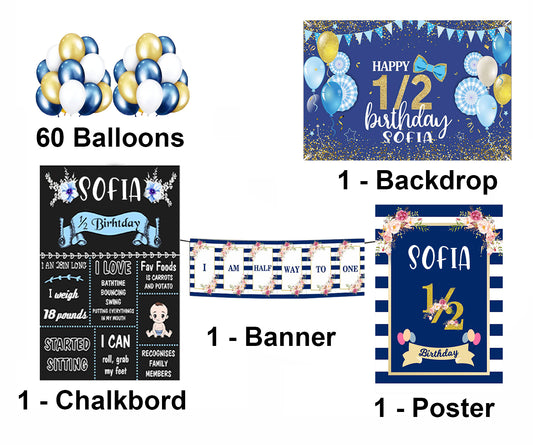 Half or 6 Months Birthday Boy Personalized Kit