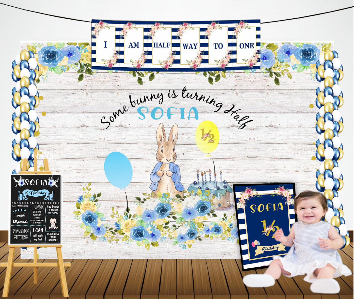 Half or 6 Months Birthday Boy Personalized Kit