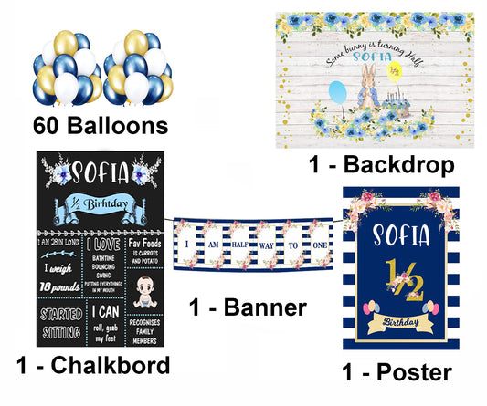 Half or 6 Months Birthday Boy Personalized Kit