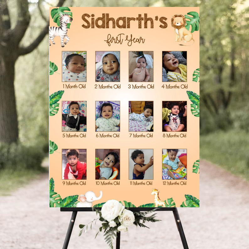 My First Year Customized Chalkboard/Milestone Board for Kids Birthday Party