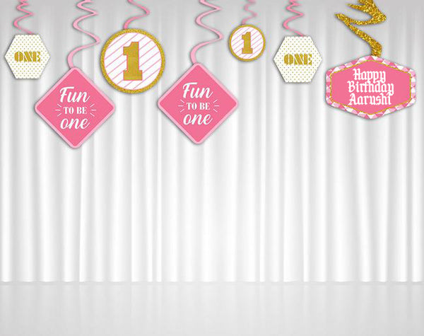 One is Fun First Birthday Party Hanging Set for Decoration