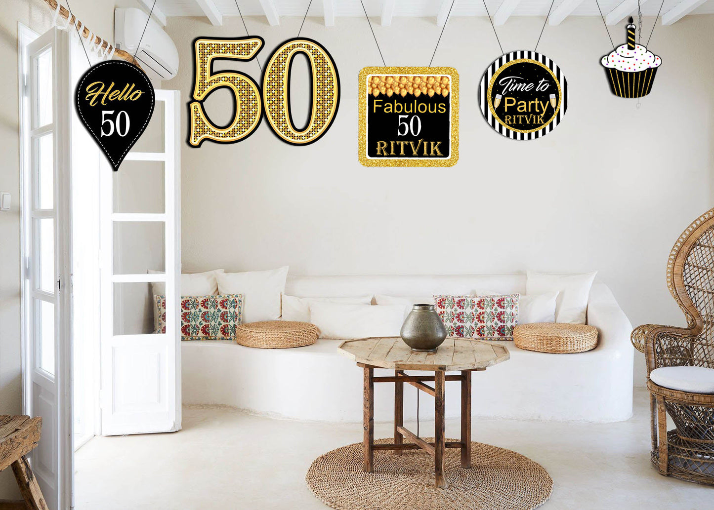 50th Birthday Party Theme Hanging Set for Decoration