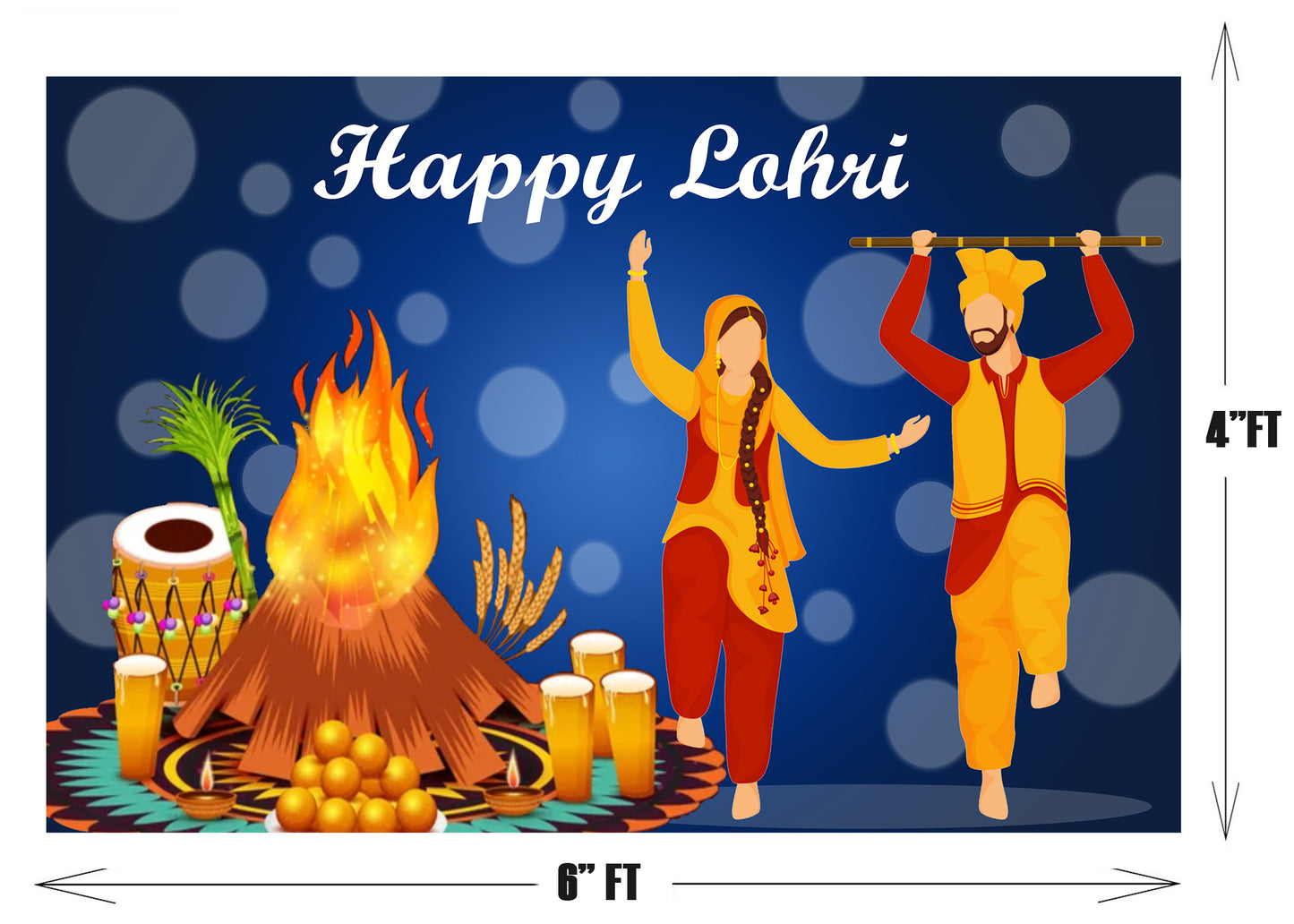 Lohri Party Backdrop For Kids