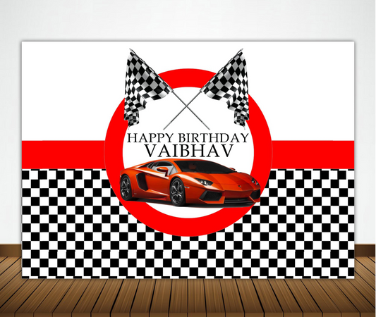 Cars Birthday Party Backdrop