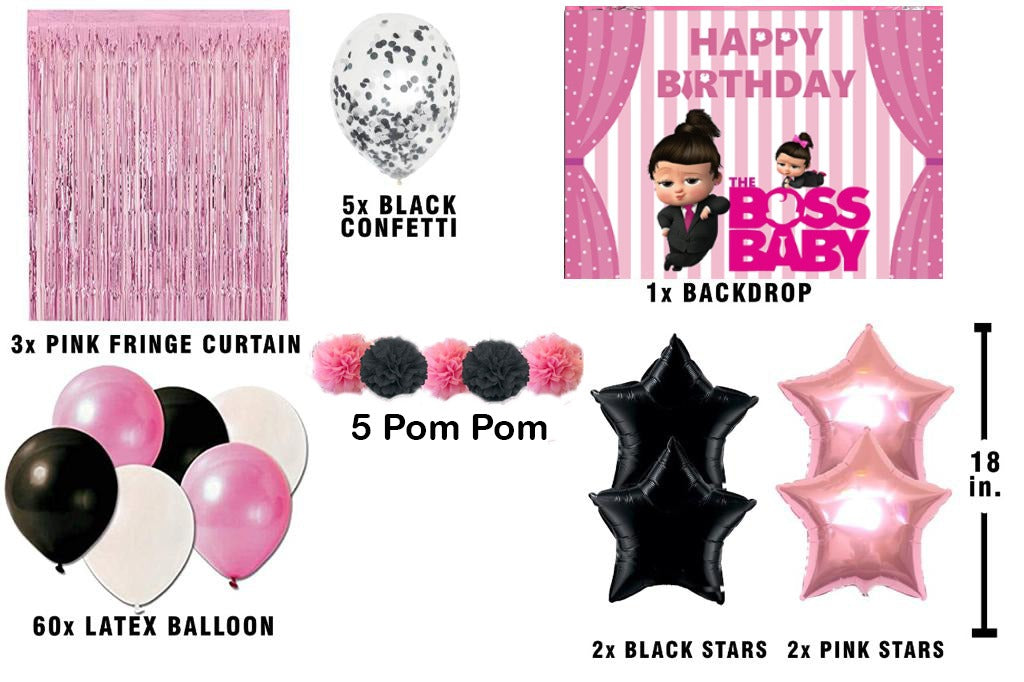 Boss Baby Girl Theme Birthday Party Complete Decoration Kit