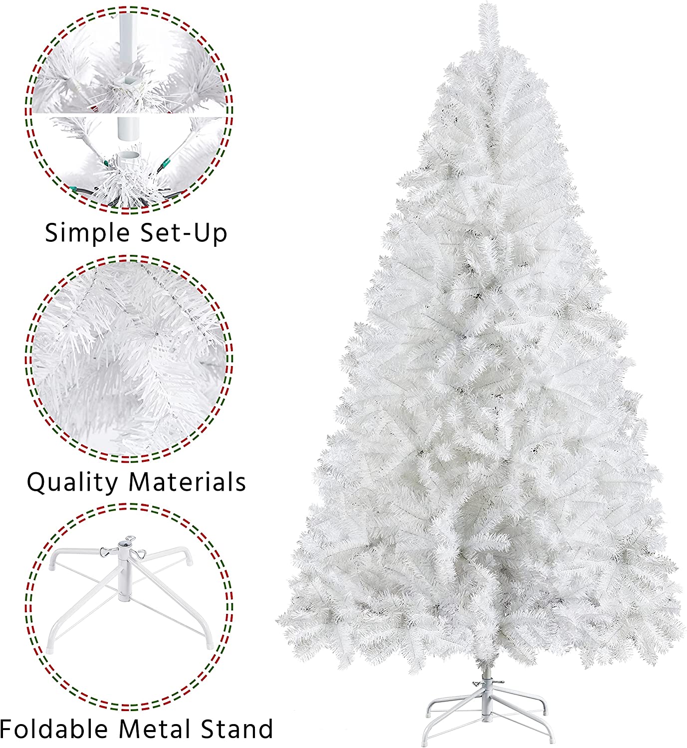 4 Ft White Snow Artificial Christmas Tree for Indoor/Outdoor Decorations