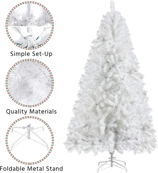 7ft White Snow Artificial Christmas Tree for Indoor/Outdoor Decorations