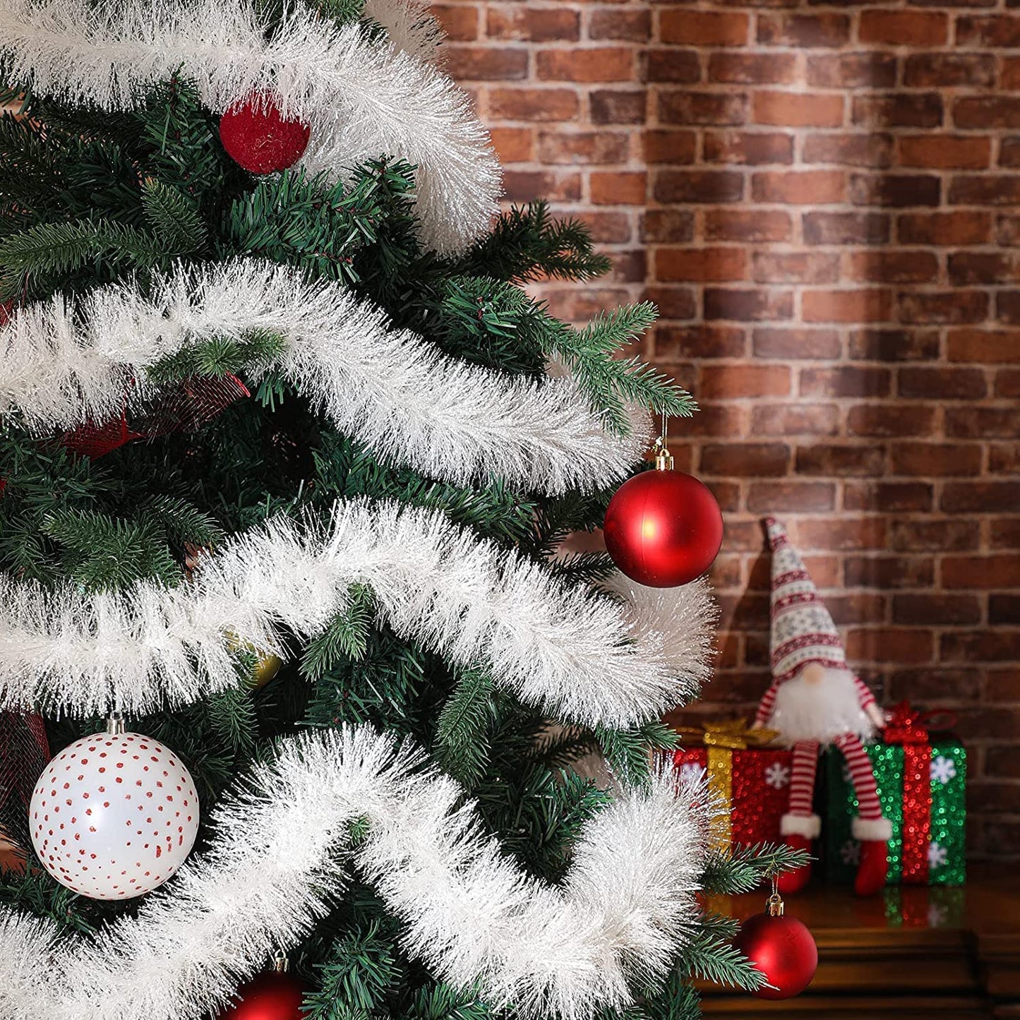 Artificial White Color Merry Christmas Strings, Garlands For X Mas Christmas Tree Decoration And Home