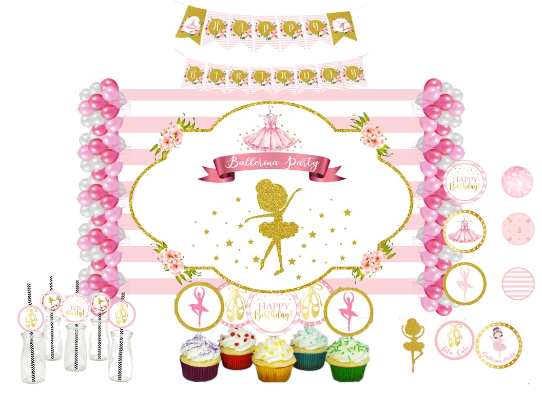 Ballerina Theme Birthday Party Complete Decoration Kit