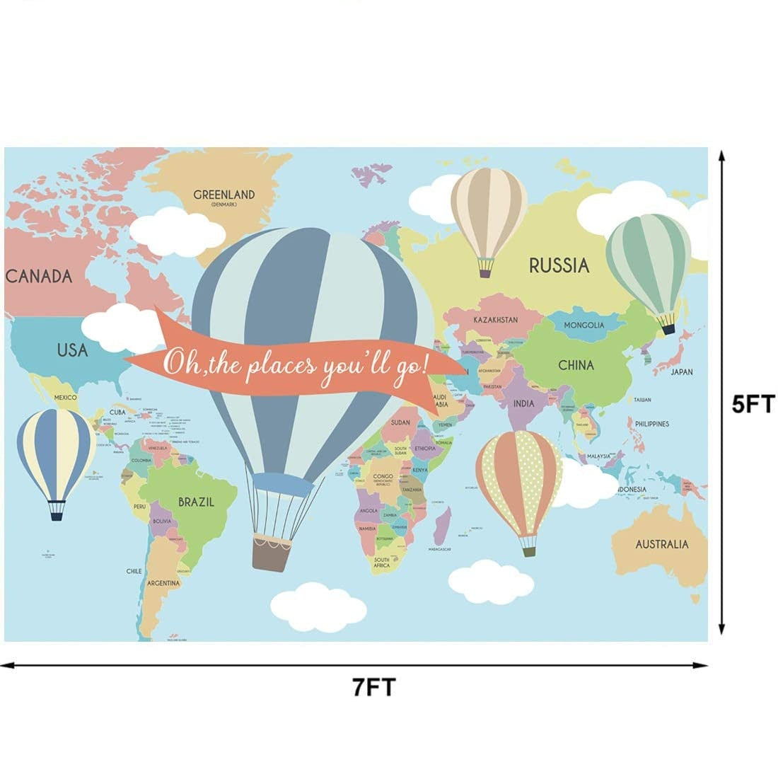 Hot Air Theme Birthday Party Backdrop