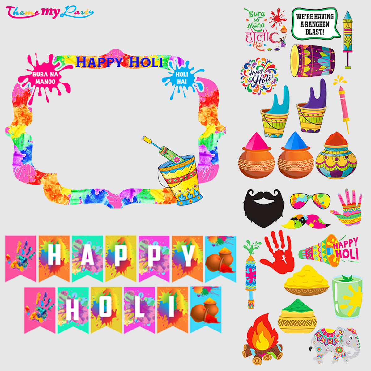 Holi Party Combo Kit For Decorations