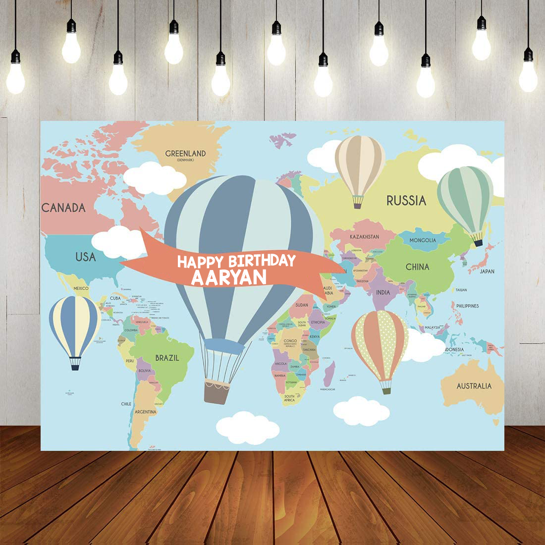 Hot Air Theme Birthday Party Backdrop