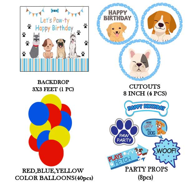 Dog Theme Party Complete Set for Decoration