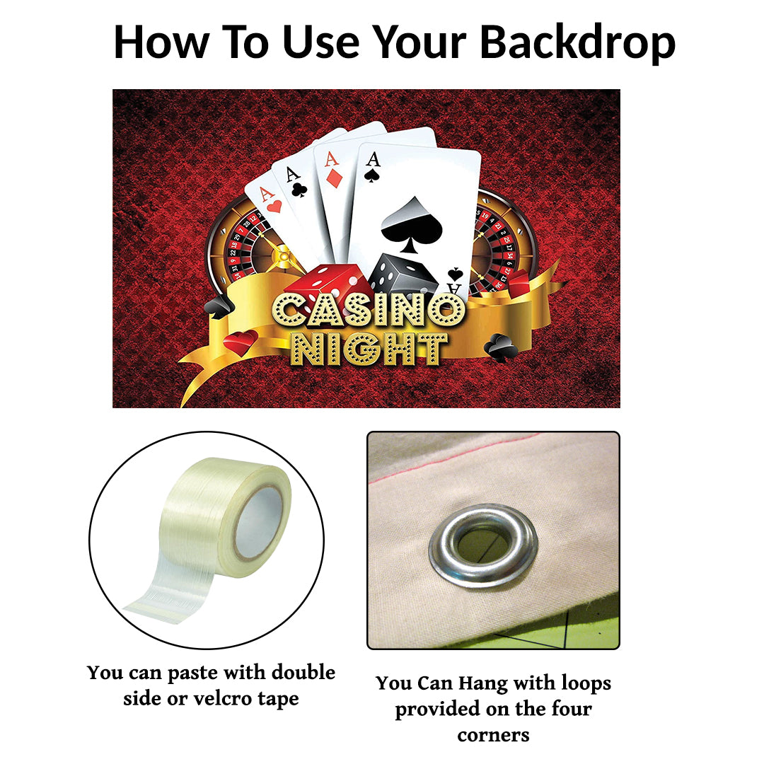 Casino Party Backdrop For Card Party Decoration