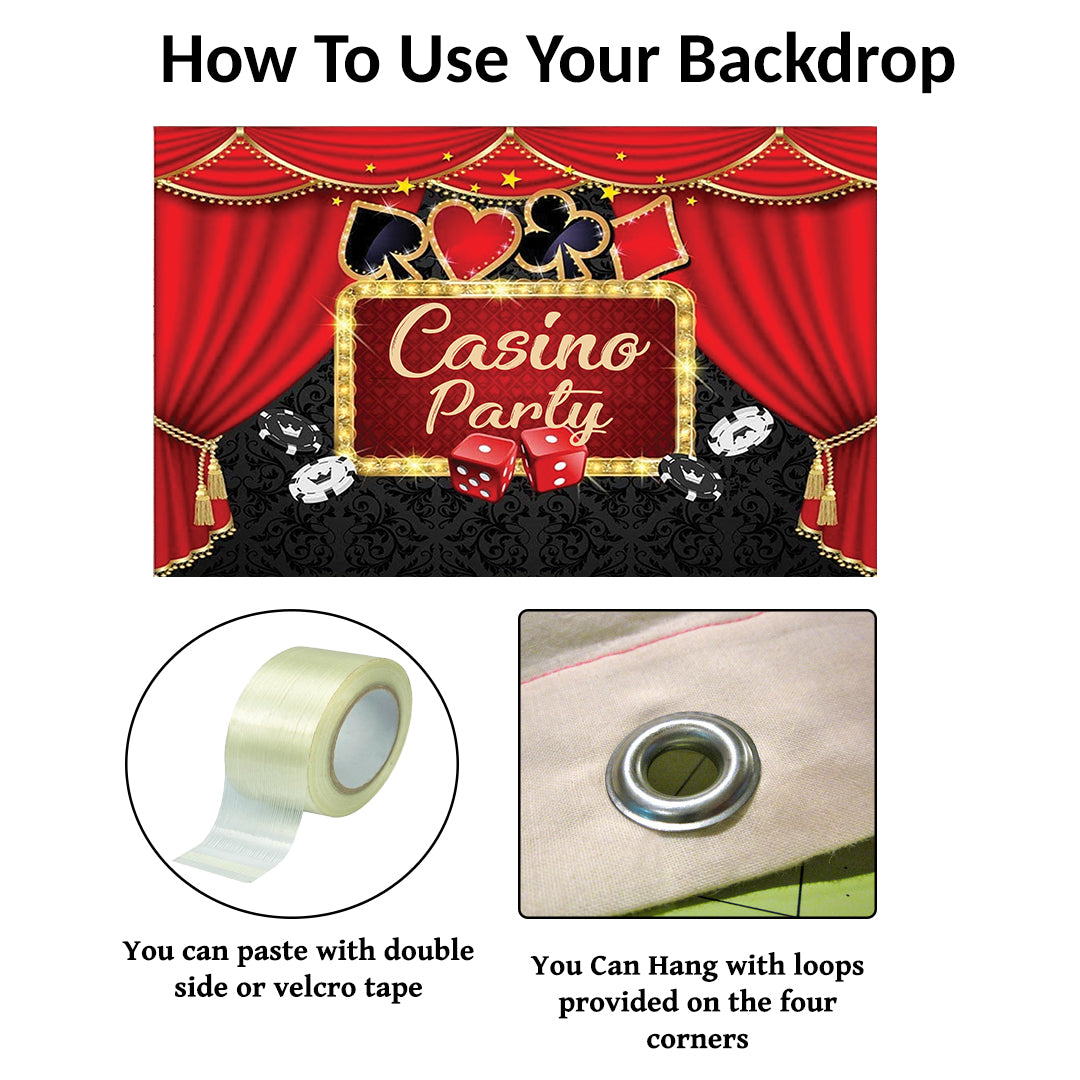 Casino Party Backdrop For Card Party Decoration