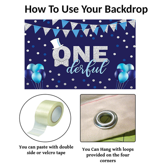 First Birthday Party Backdrop Decoration for Boys