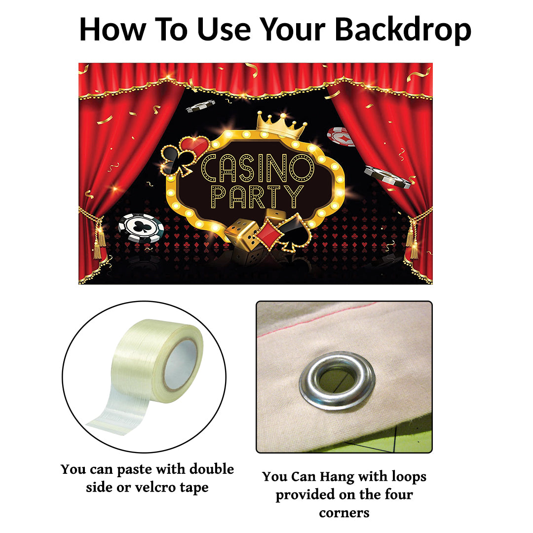 Casino Party Backdrop For Card Party Decoration