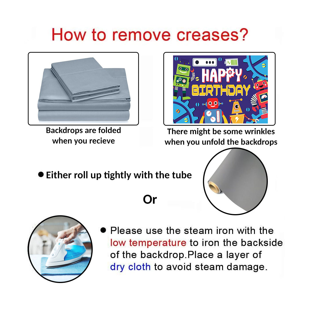 Robot Theme Birthday Party Backdrop