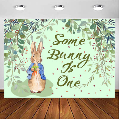 Personalize Some Bunny Is One Birthday Party Backdrop Banner