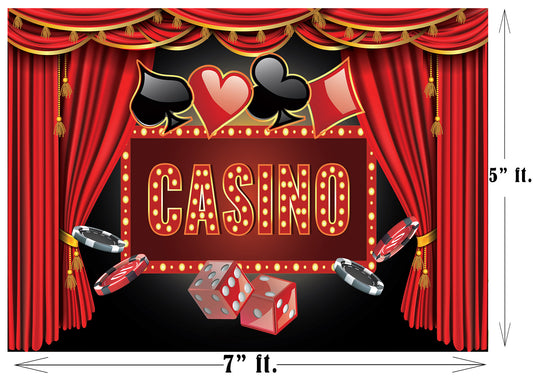Casino Party Backdrop For Card Party Decoration