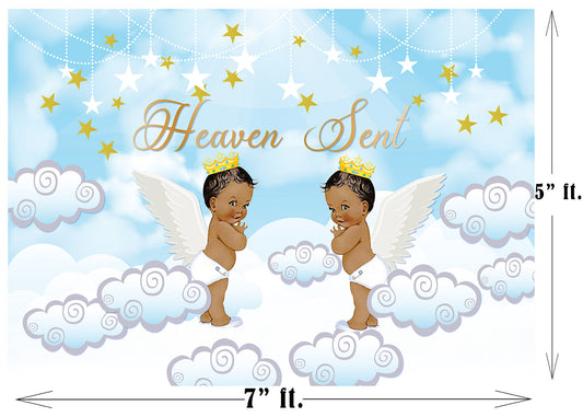 Twin Boys Theme Birthday Party Backdrop