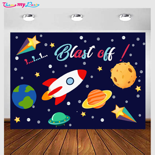 Space Theme Party Backdrop
