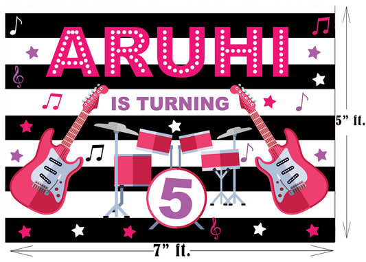 Rockstar Theme Birthday Party Backdrop
