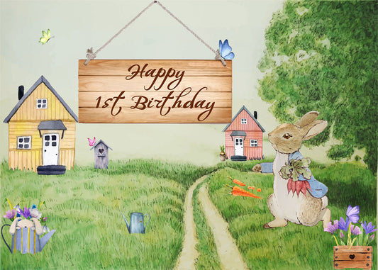 Some Bunny Is One Birthday Party Backdrop