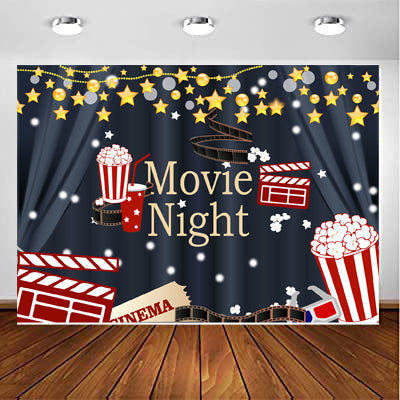 Movie Night Theme Backdrop for Decorations