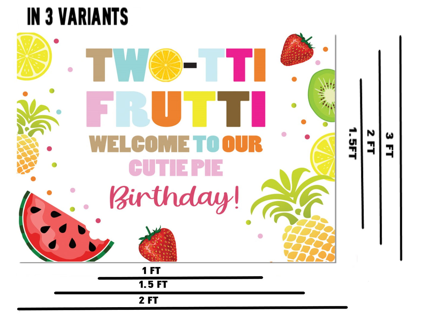 Twotti Fruity Theme Birthday Party Welcome Board