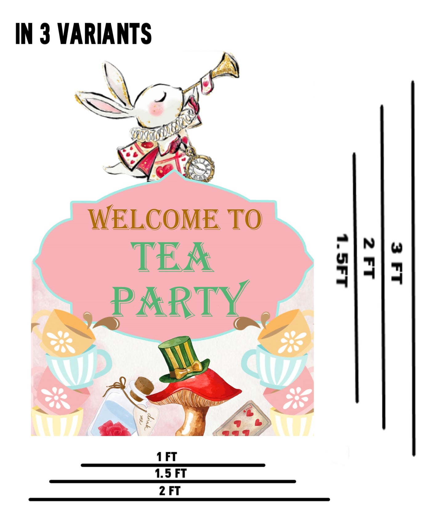 Alice Tea Party Theme Birthday Party Welcome Board