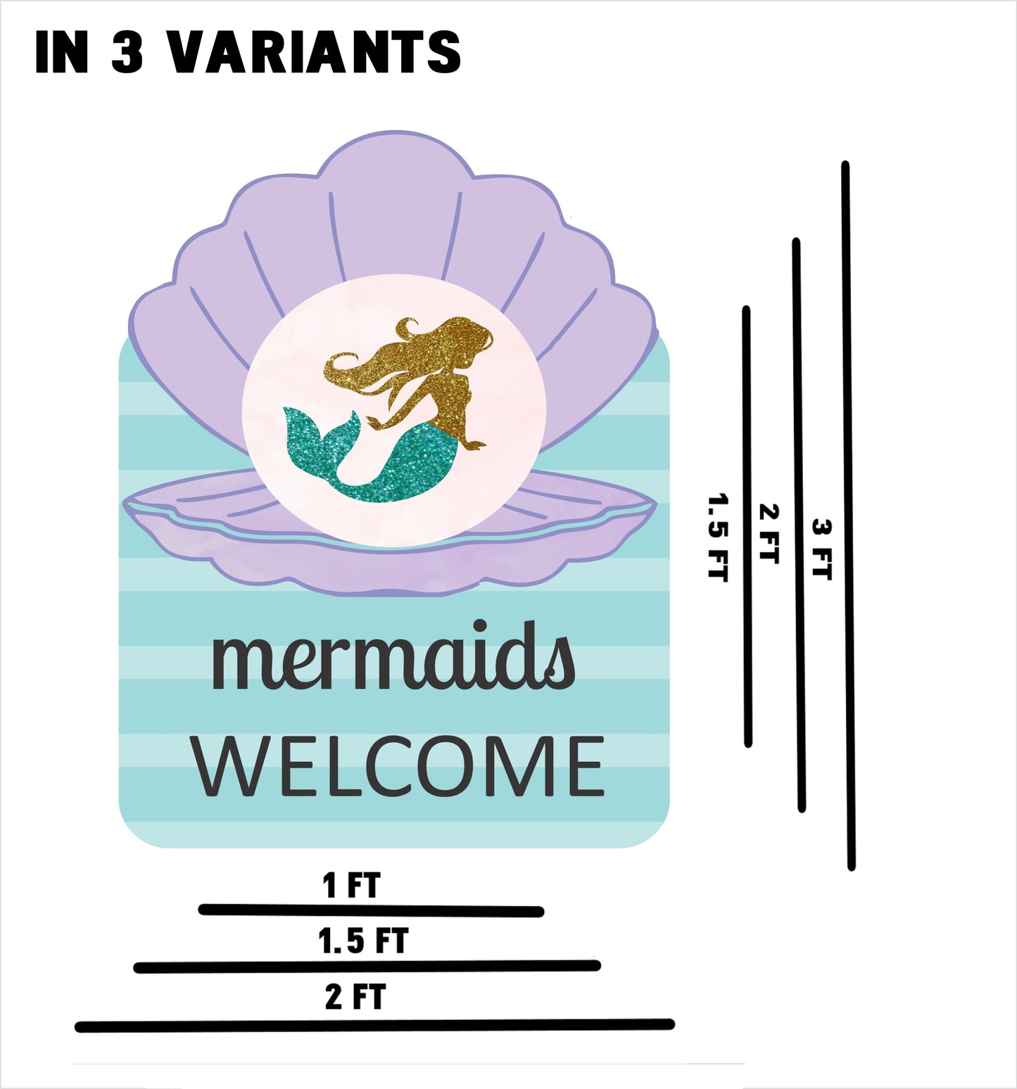 Mermaid Theme Birthday Party Welcome Board