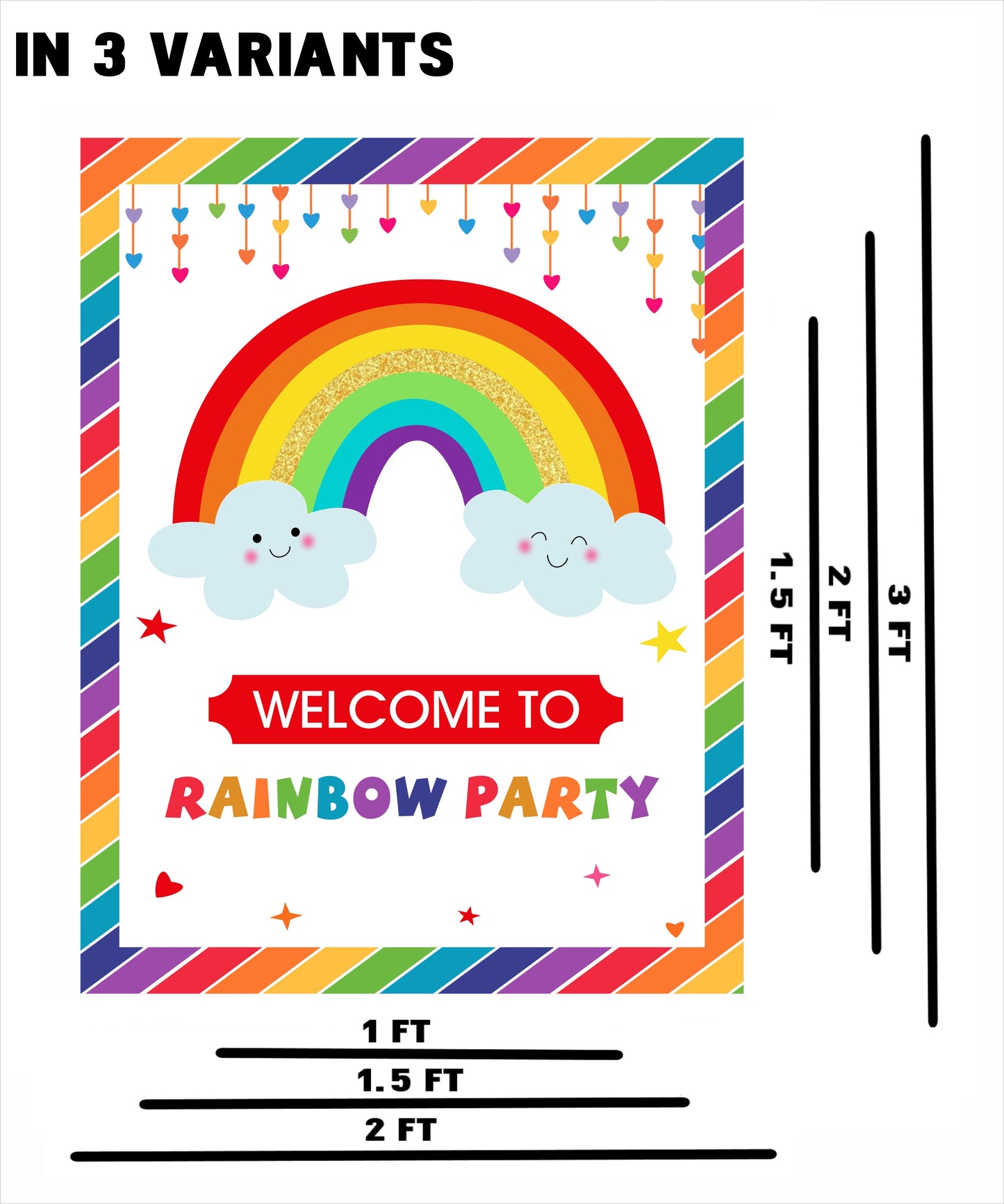 Rainbow Theme Birthday Party Welcome Board