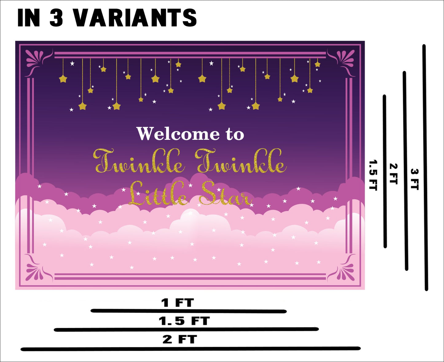 Twinkle Twinkle Little Star Theme Birthday Party Welcome Board