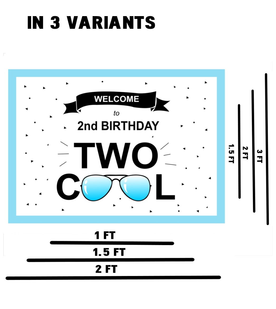 Two Cool Theme Birthday Party Welcome Board