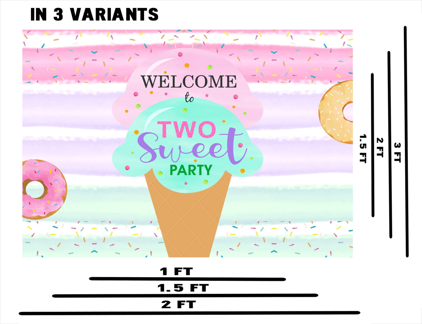 Two Sweet Theme Birthday Party Welcome Board
