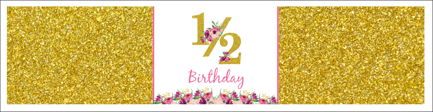 Half Birthday Party Water Bottle Labels