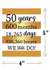 50th Anniversary Party Water Bottle Labels