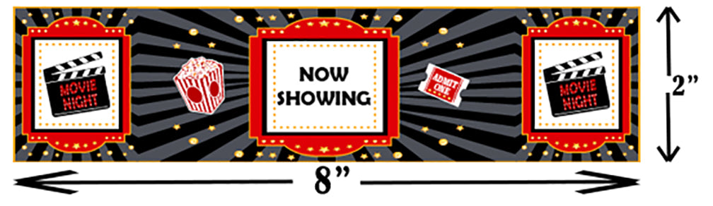 Movie Night Theme Water Bottle Sticker Labels