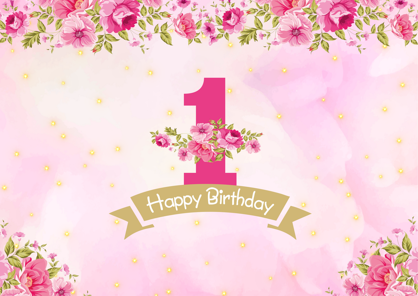 One is fun First Birthday Party Backdrop For Girls