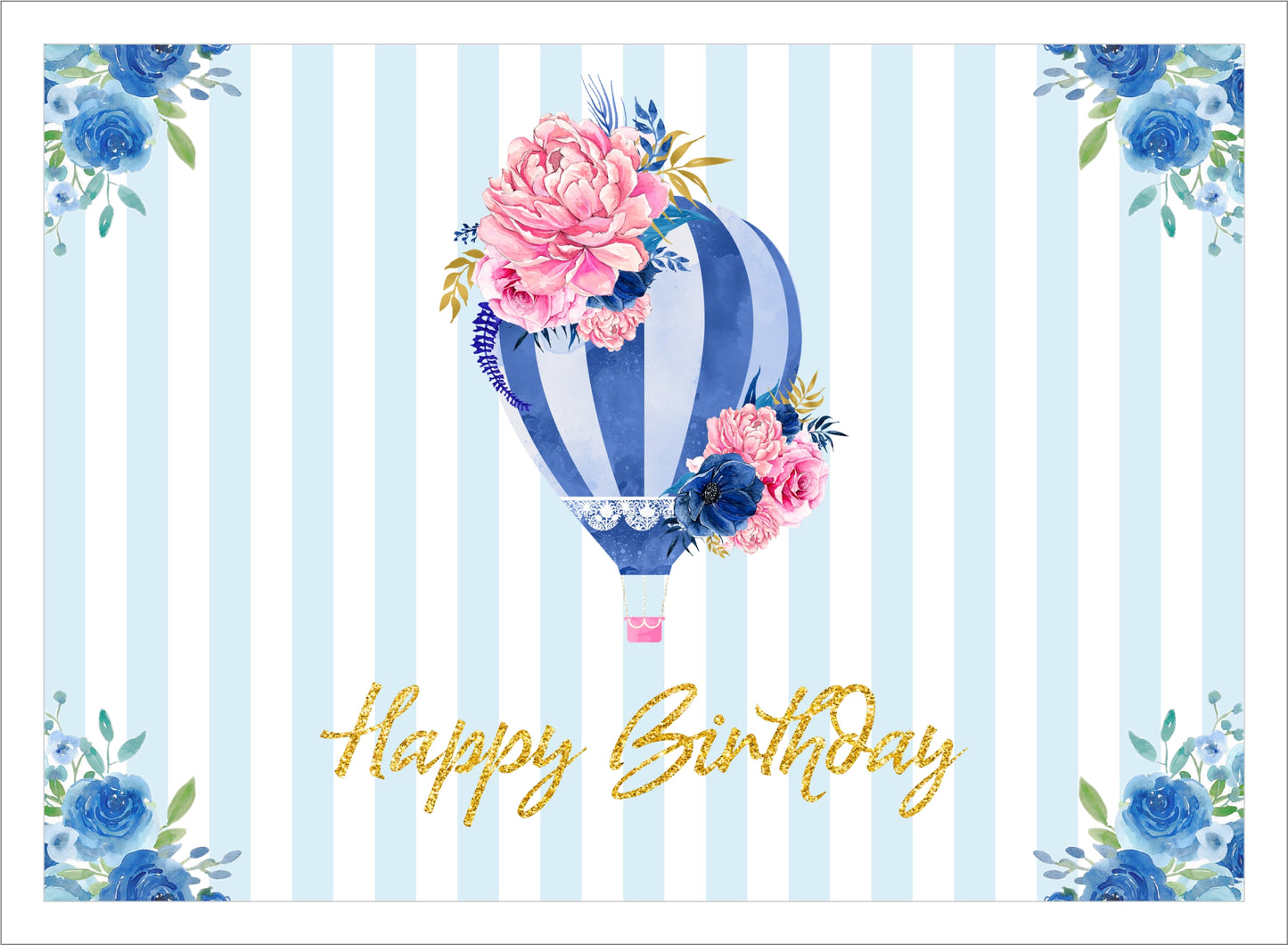 Hot Air Theme Birthday Party Backdrop