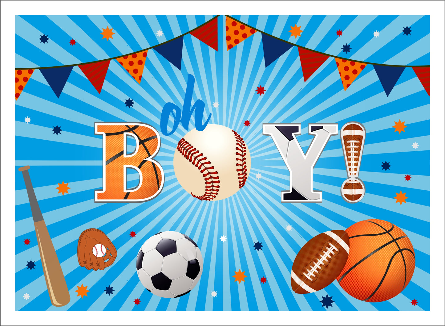 Sports Theme Birthday Party Backdrop