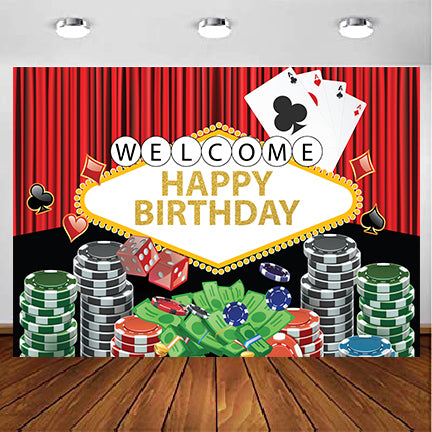 Casino Party Backdrop For Card Party Decoration
