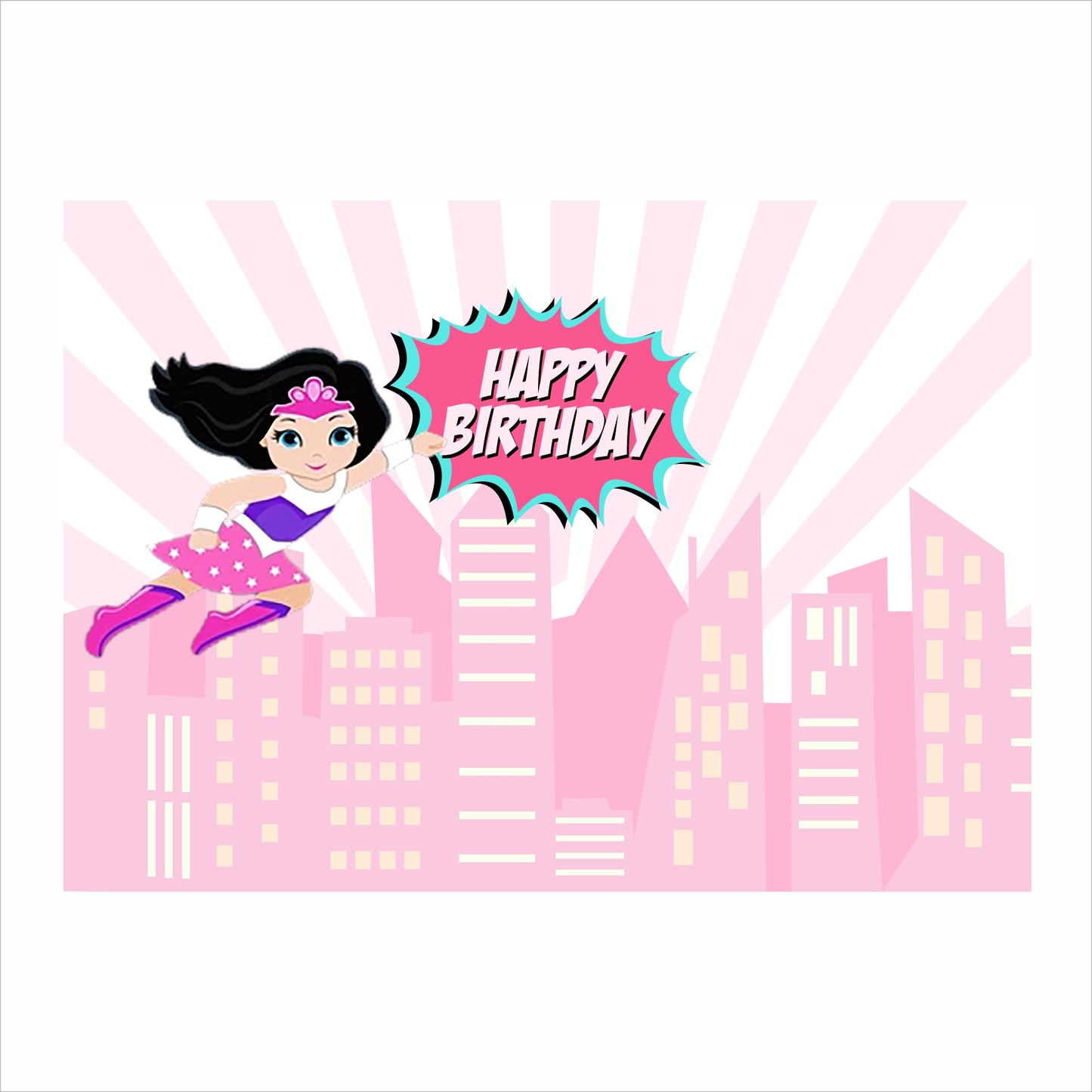 Super Girl Theme Birthday Party Backdrop