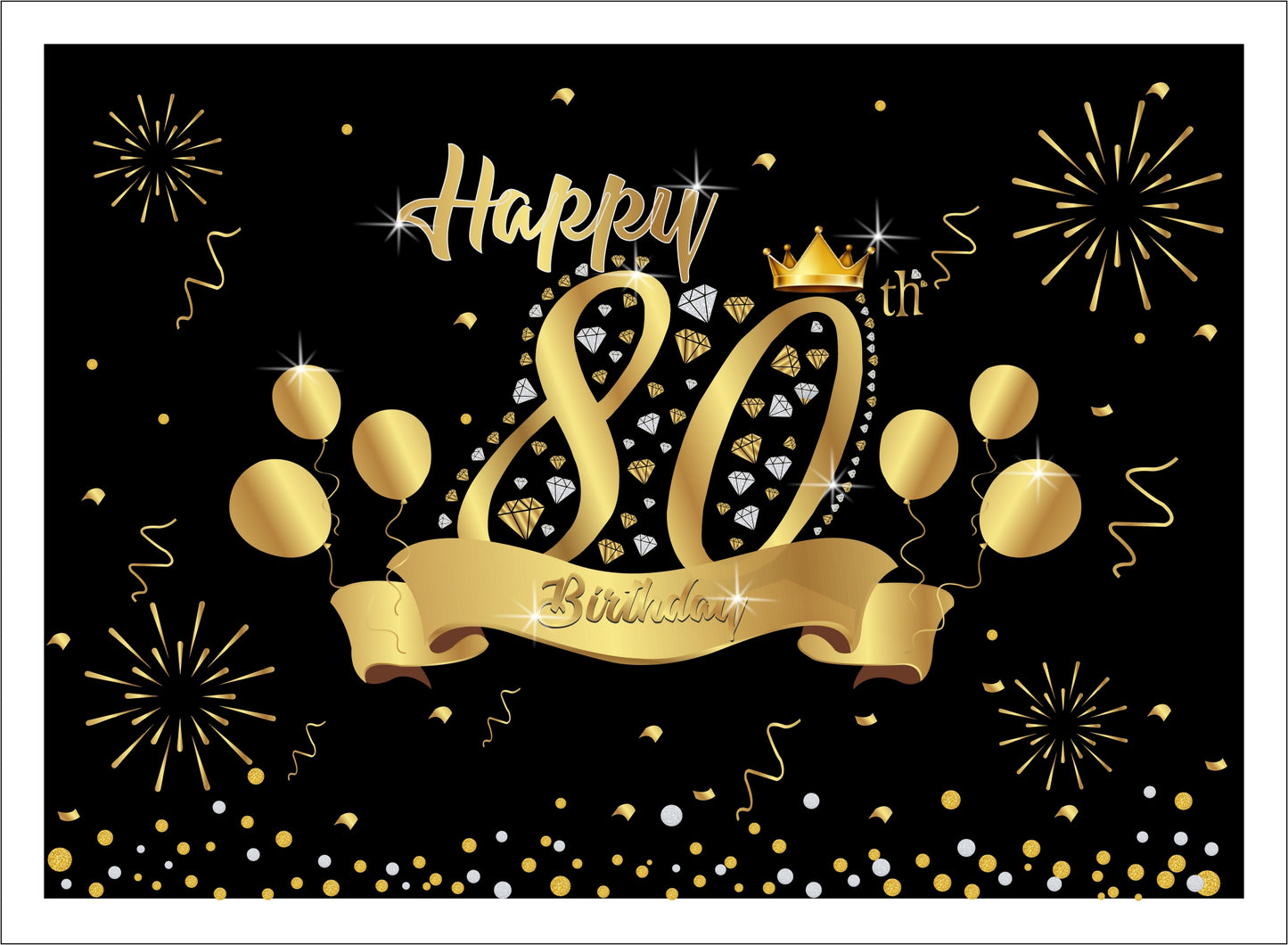 80th Birthday Party Backdrop