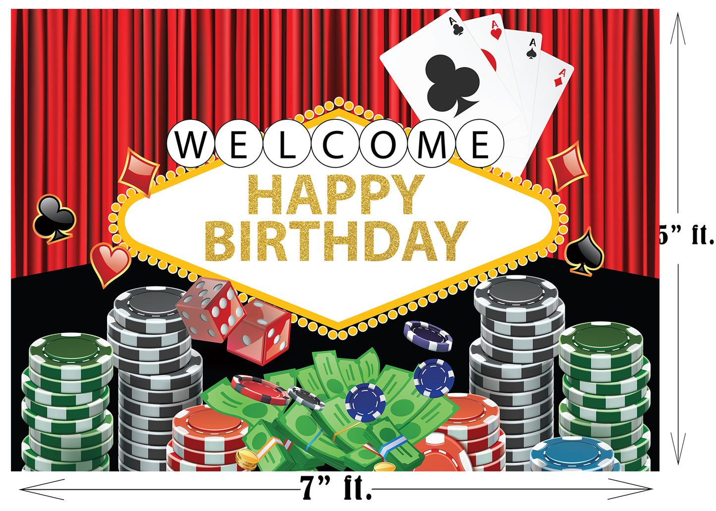 Casino Party Backdrop For Card Party Decoration
